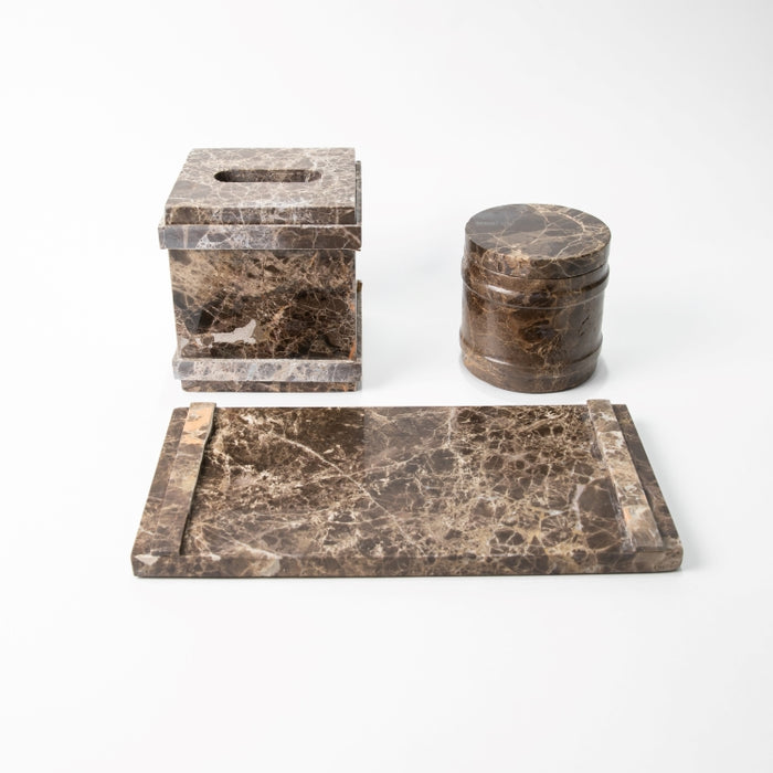 OTL-8PCS BATHROOM SET BROWN EMBRDR (264846579)