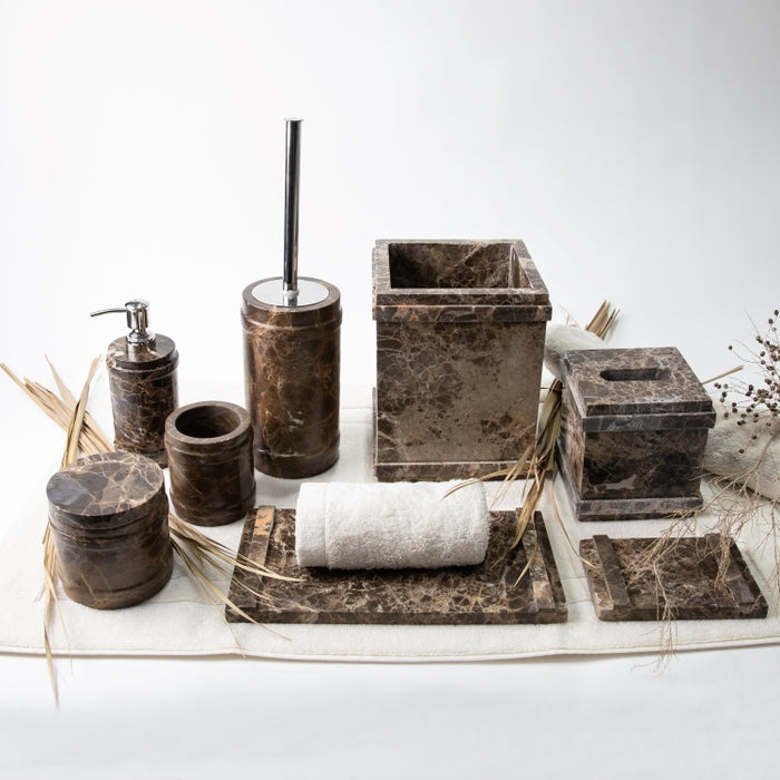 OTL-8PCS BATHROOM SET BROWN EMBRDR (264846579)