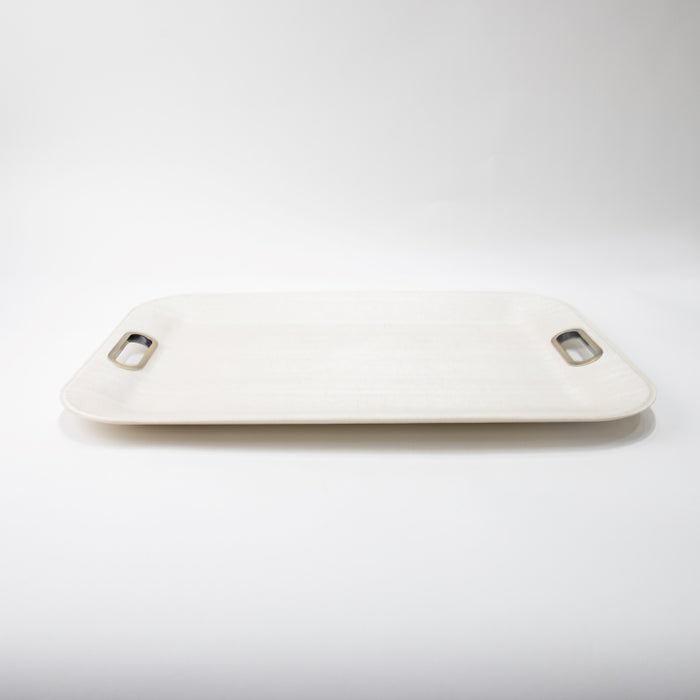 PLASTIC TRAY LARGE WTH HANDLE SILK IVORY 55CMX40CM (202107482)