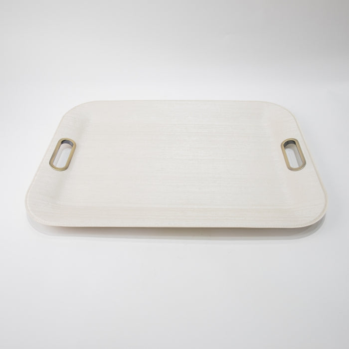 PLASTIC TRAY LARGE WTH HANDLE SILK IVORY 55CMX40CM (202107482)