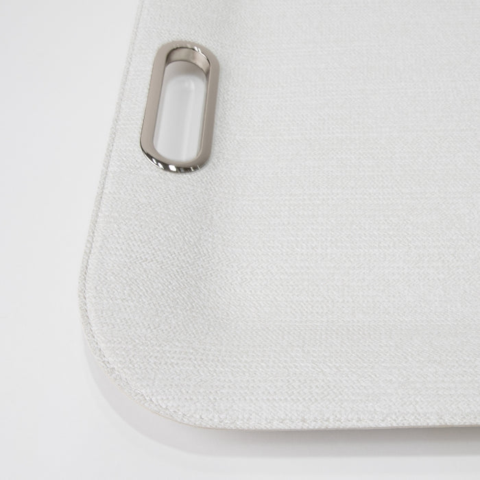 PLASTIC TRAY LARGE WITH HANDLE BRAID WHITE 55CMX40CM (202107458)