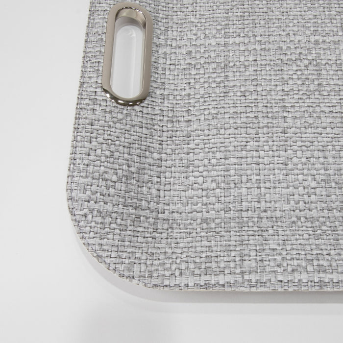 TRAY LARGE WITH HANDLE RAFYA GREY 55CMX40CM (202107470)