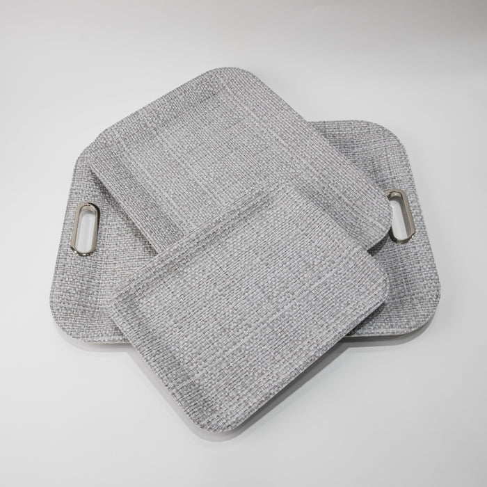 TRAY LARGE WITH HANDLE RAFYA GREY 55CMX40CM (202107470)
