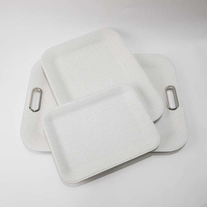 PLASTIC TRAY MEDIUM BRAID WHITE 44CMX33CM (202107459)