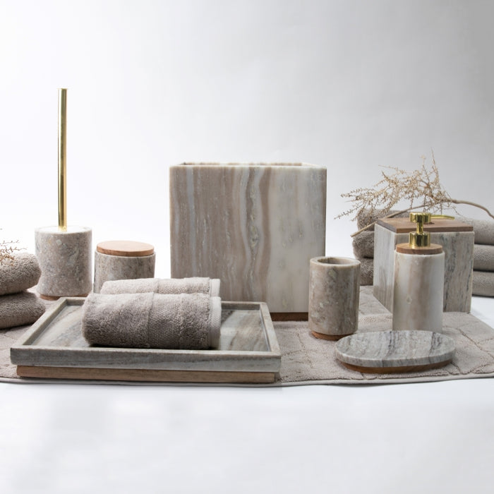 AS-8PCS BATHROOM SET BROWN BEIGE/NA (264846586)