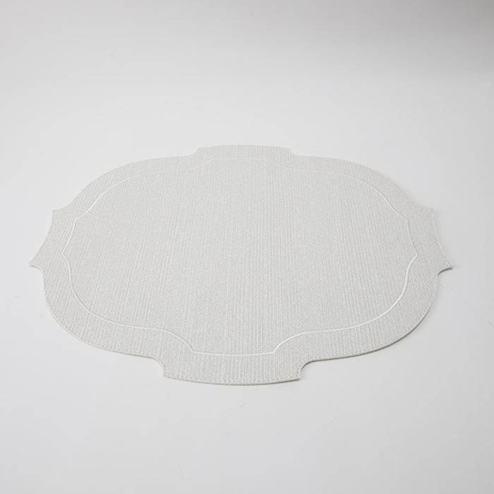 CROWN PLACEMAT W/LINE BRAID WHITE (202055056)