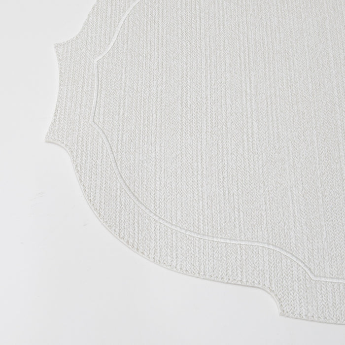 CROWN PLACEMAT W/LINE BRAID WHITE (202055056)