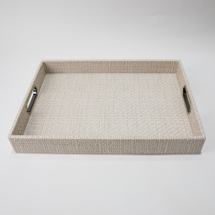 RECT.TRAY WITH HANDLE RAFYA BEIGE 45CMX33CM (202107473)
