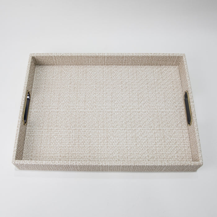 RECT.TRAY WITH HANDLE RAFYA BEIGE 45CMX33CM (202107473)