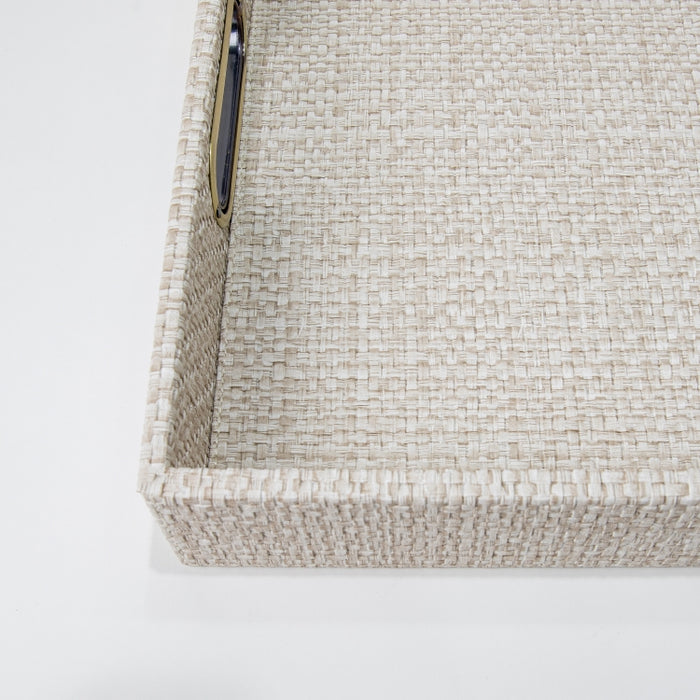 RECT.TRAY WITH HANDLE RAFYA BEIGE 45CMX33CM (202107473)