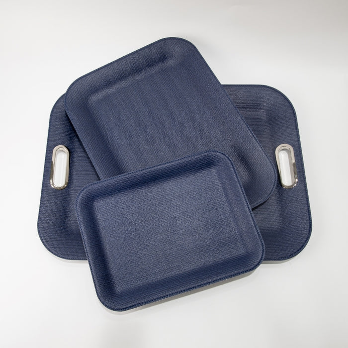 PLASTIC TRAY MEDIUM BRAID NAVY 44CMX33CM (202107463)