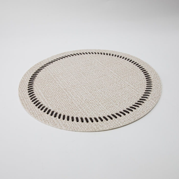 ROUND PLACEMAT W/BAND RAFYA BEIGE (202055075)