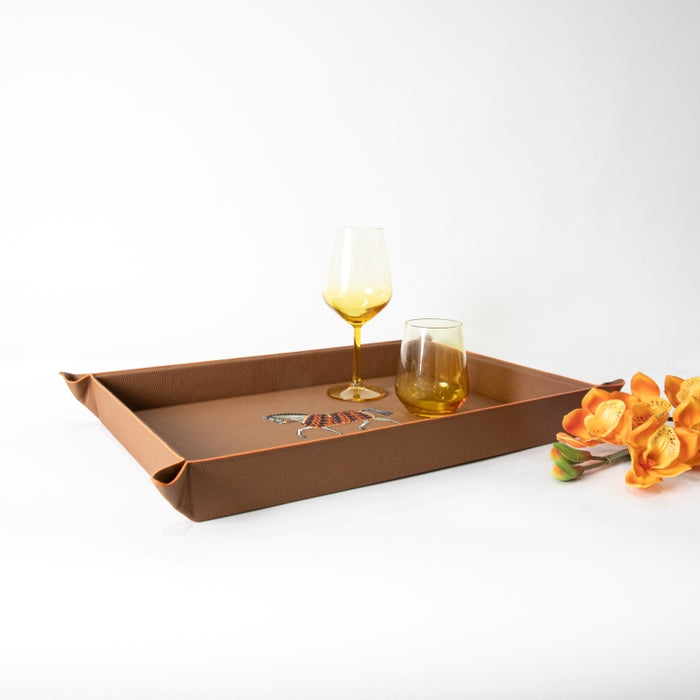 VALET TRAY LARGE WITH EMBROIDERY HORSE 48CMX35CM (202042183)