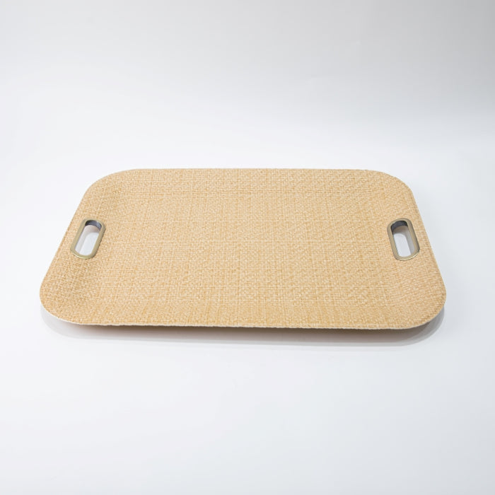 TRAY LARGE WITH HANDLE RAFYA YELLOW 55CMX40CM (202107466)