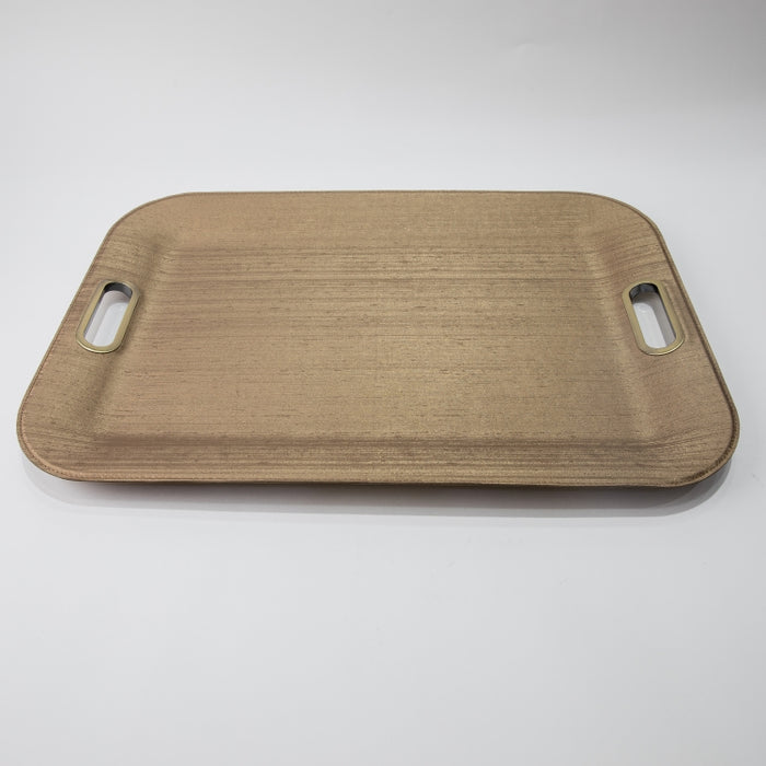 PLASTIC TRAY LARGE WITH HANDLE SILK BRONZE 55CMX40CM (202107478)