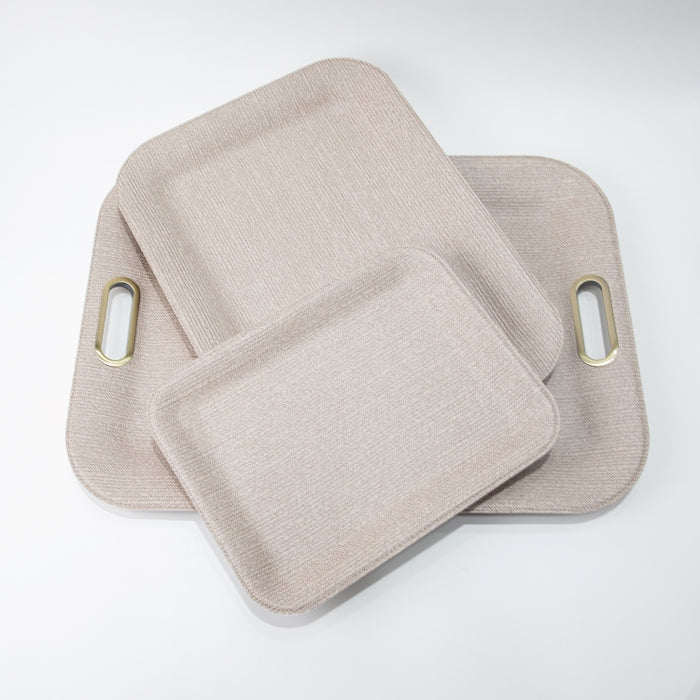 PLASTIC TRAY MEDIUM BRAID LATTE 44CMX33CM (202107455)
