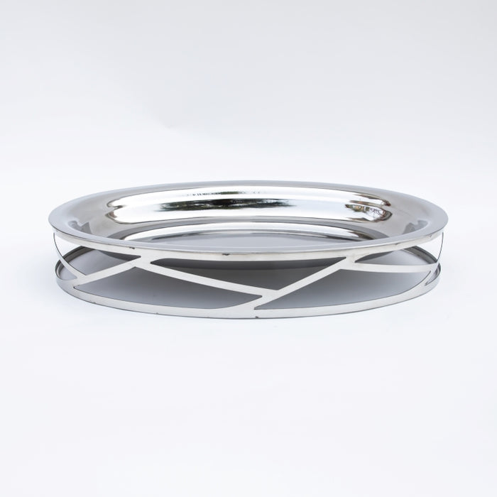 DAZHANG-STAINLESS STEEL TRAY OVAL SLV 46X32CM (202107522)