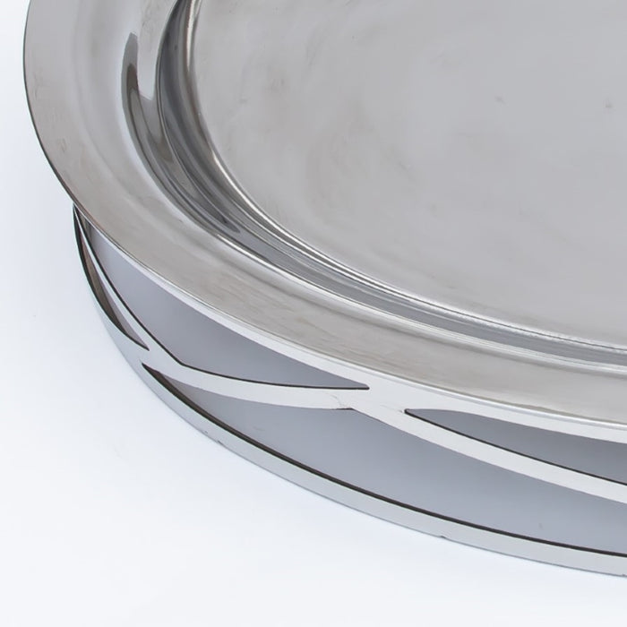 DAZHANG-STAINLESS STEEL TRAY OVAL SLV 46X32CM (202107522)
