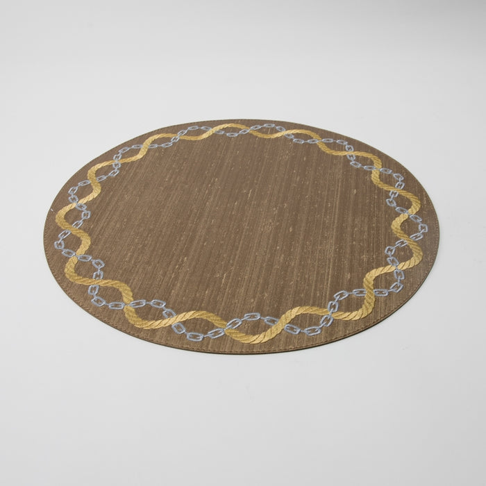 RND PLACEMAT W/EMB SILK BRONZE (202055079)