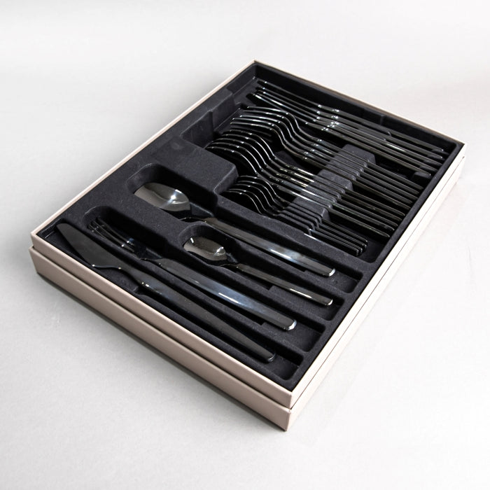 URBAN 24PCS CUTLERY SET BLACK GLTX (202064320)