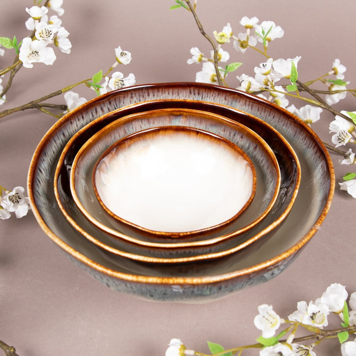 NUANCES PORCELAIN BOWL 18CM BROWN (202073116)